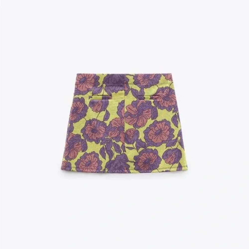Zara Jacquard Mini Skirt S